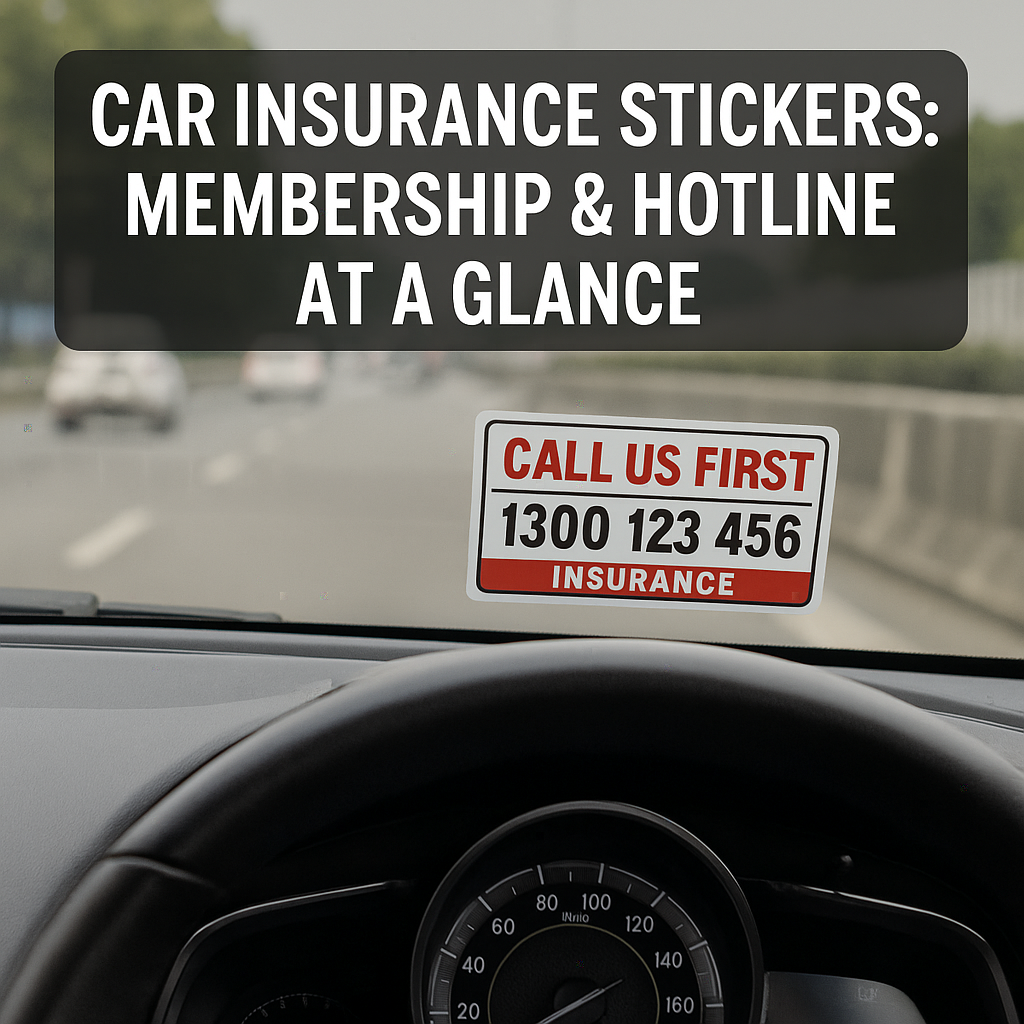 Insurance Queue Line Stickers 🚨 Car Insurance Stickers: Membership & Hotline at a Glance – Sticker ...